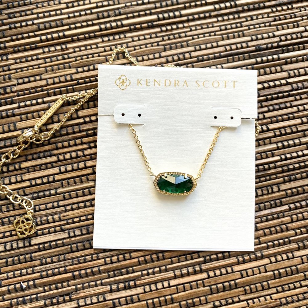 Kendra Scott Elisa Gold Emerald Cat's Eye Necklace
